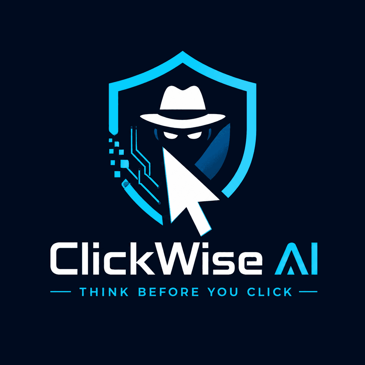 ClickWise AI shield, cursor, and anonymous cyber identity